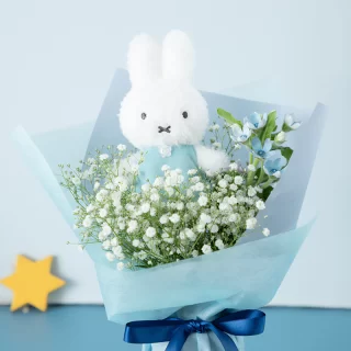 フラワーミッフィー限定・お花の掛け時計 人気絵本ミッフィーのお花屋さん「フラワーミッフィー」にて