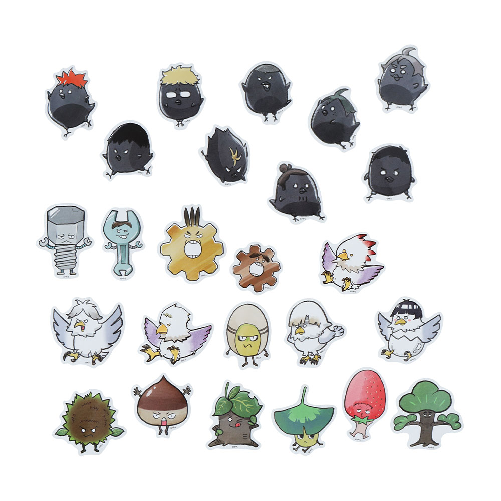 『ハイキュー!!』ミニダイカットステッカーセット　動物＆モチーフVer.　［宮城］　25種入り　＜ハイキュー!! FAN PARK＞