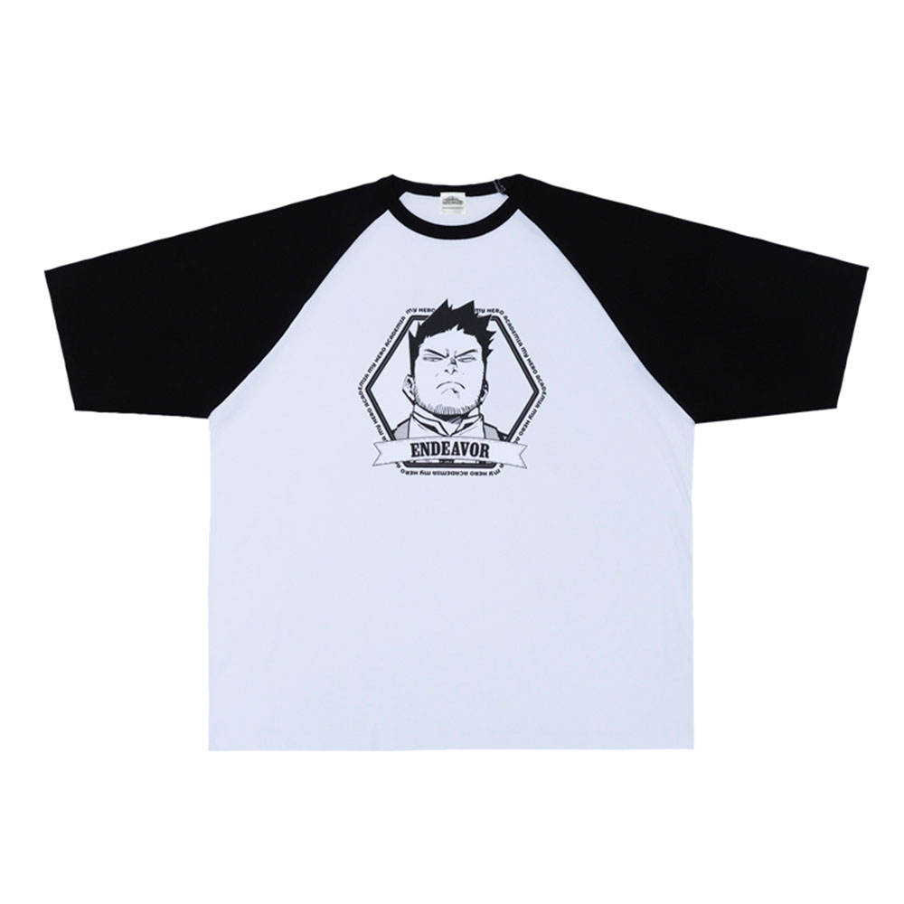 『僕のヒーローアカデミア』ラグランTシャツ　“HEROES”　エンデヴァー