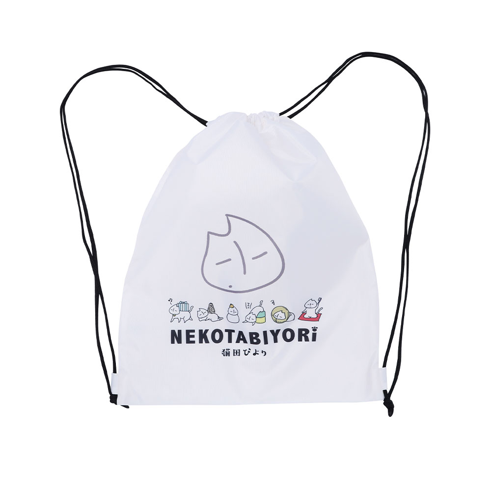 『猫田びより』ナップサック（久楽先生デザイン）