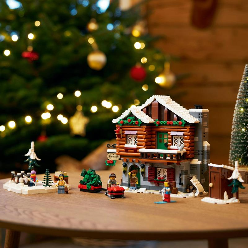 雪の山荘と鳥クリスマス - クリスマス